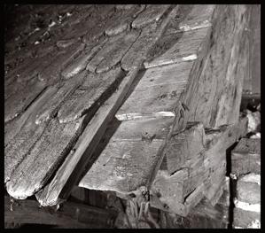 Shingles on clapboard sheathing